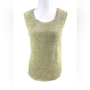 Coldwater Creek Light Green Knit Casual Sleeveless Tank‎ Top / Vest LARGE